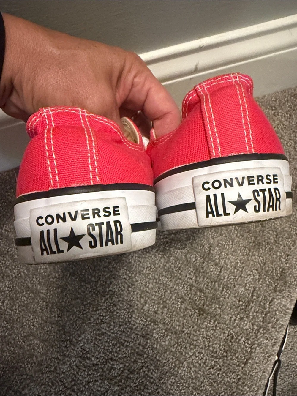Converse Red Low Top Canvas Sneakers
